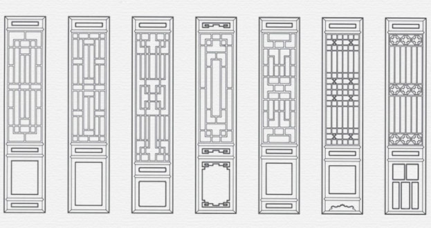 德安常用中式仿古花窗图案隔断设计图